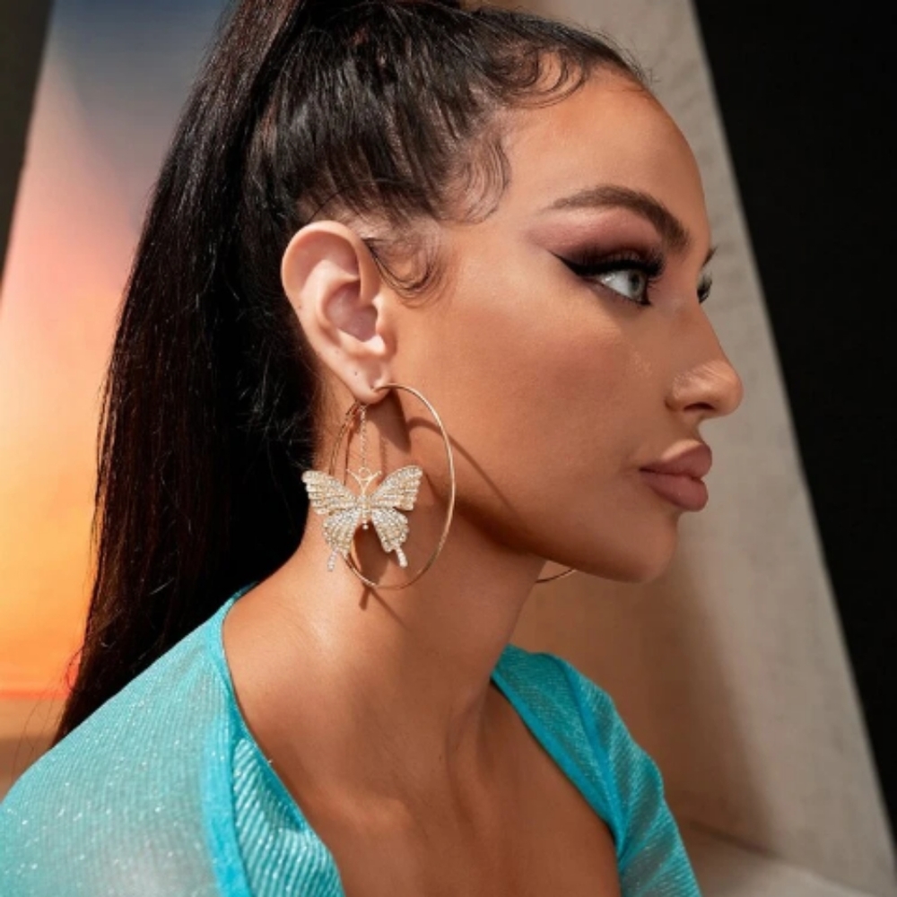 🦋 Butterfly hoop earrings 👀